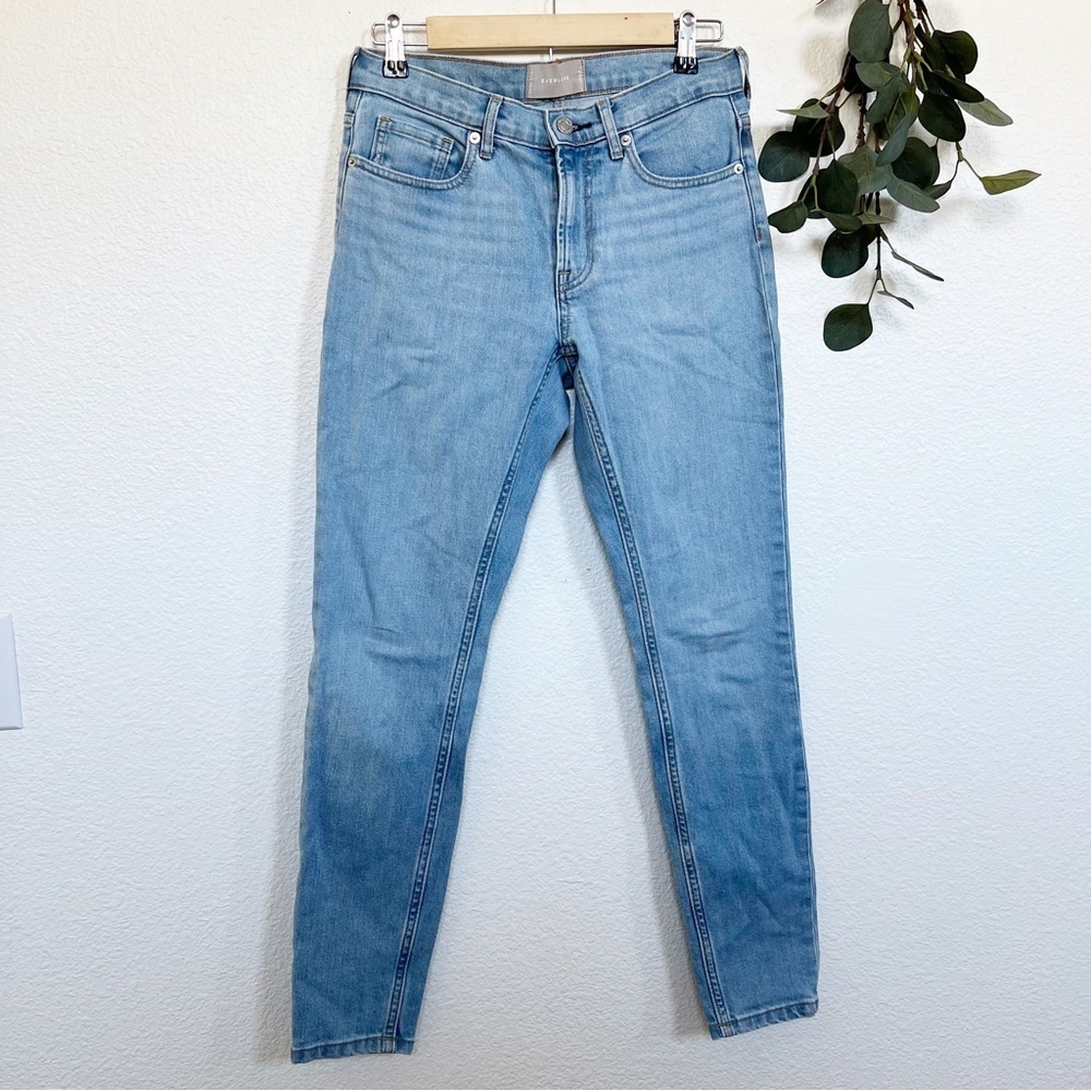 Everlane- High Rise Light Wash Skinny Jeans - 26
